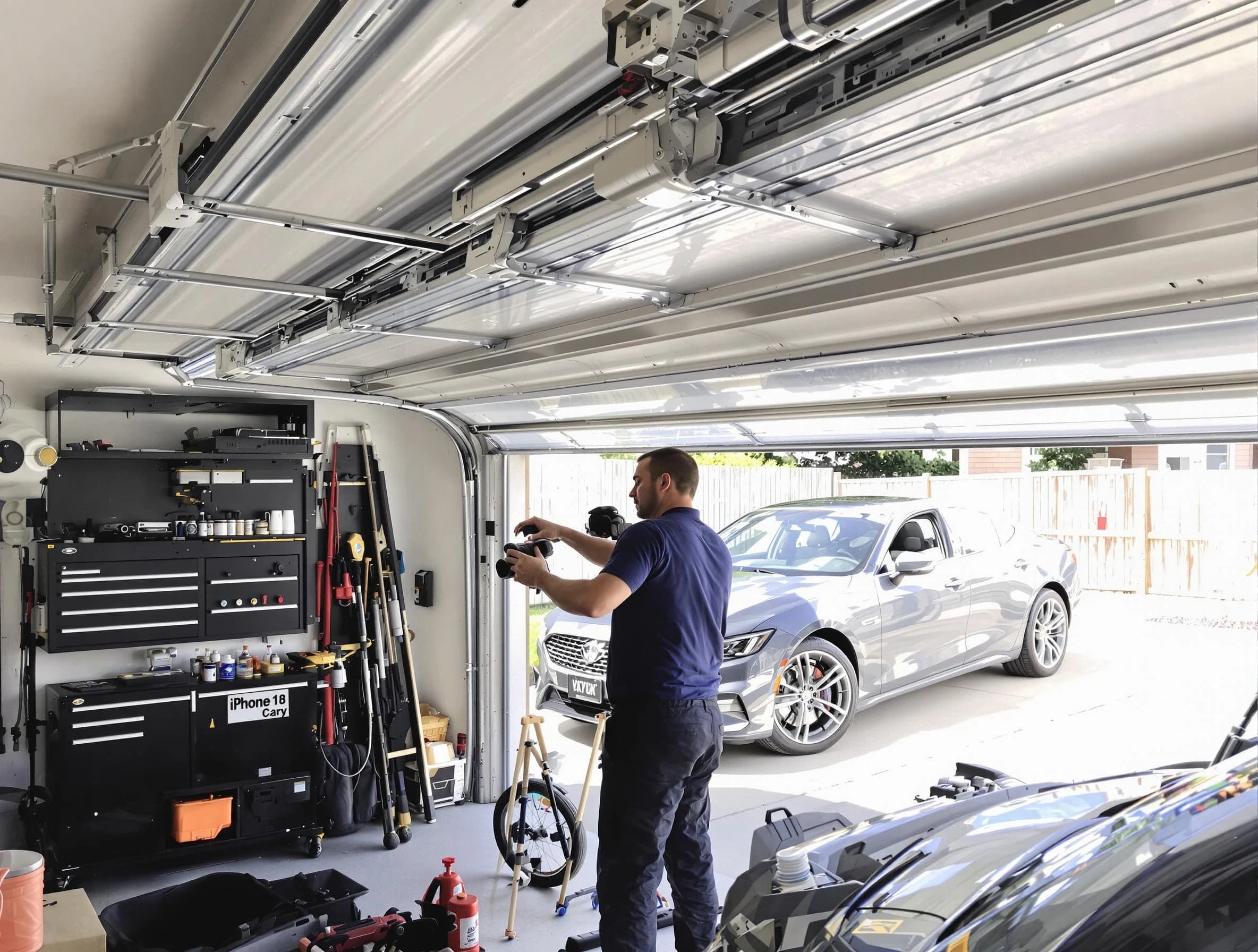 Lochbuie Garage Door Repair technician fixing noisy garage door in Lochbuie
