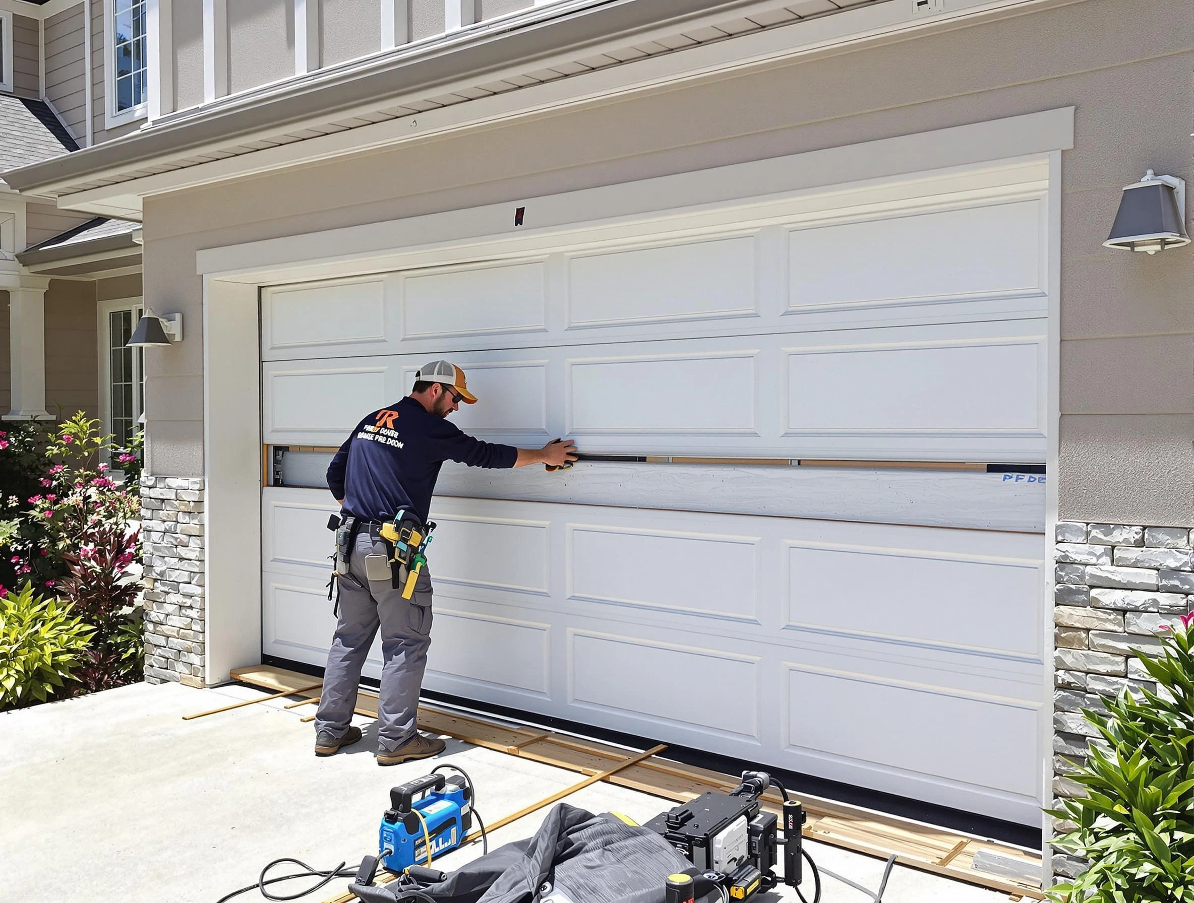 Lochbuie Garage Door Repair team performing complete garage door replacement at Lochbuie residence